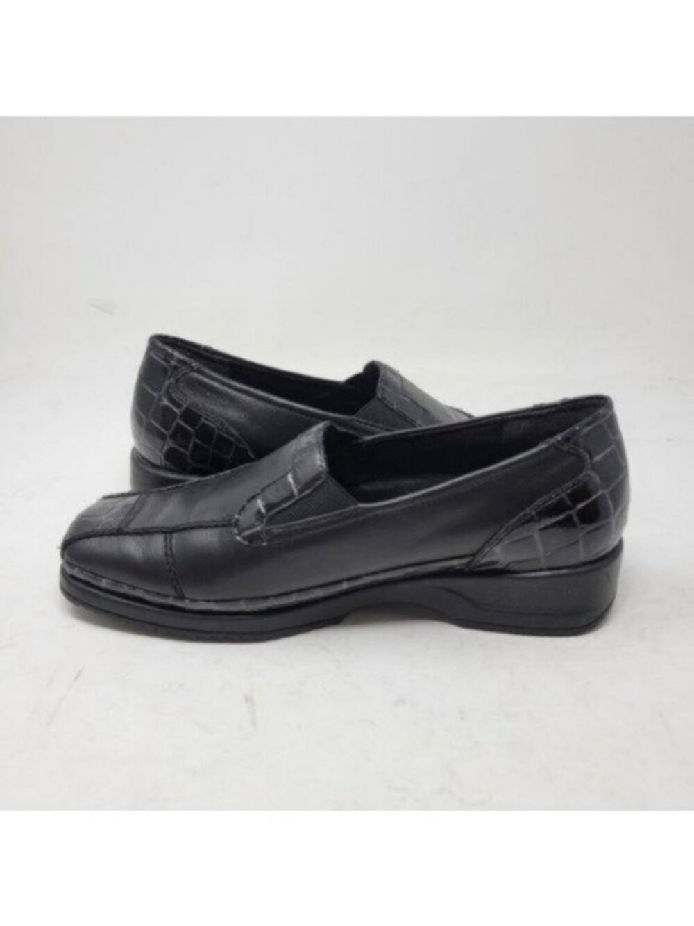 Ara Leather Crocodile Print Mokassin Slip On Loafer Shoe Black - Picture 10 of 12